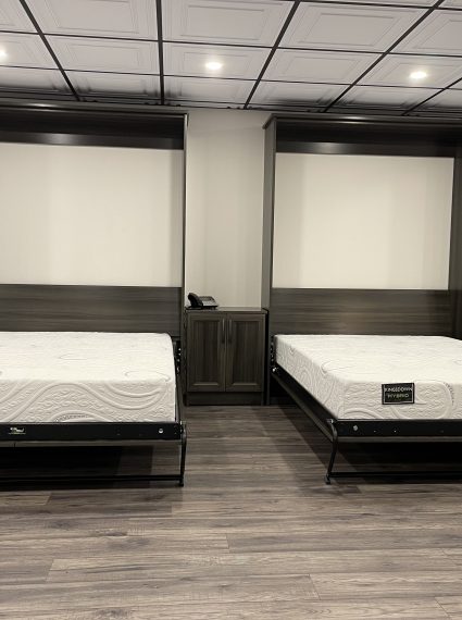 2 Double Vertical Zambukka Murphy Beds with 2-SC5-R cabinets and NT2 night table
