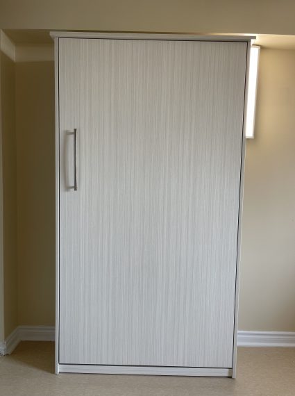 Single Vertical White Chocolate Murphy Bed