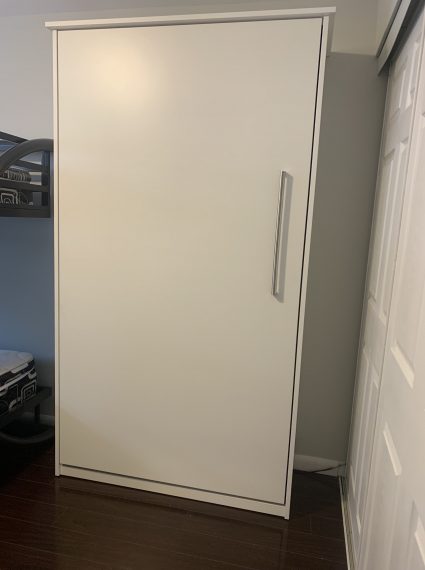 Single Vertical White Murphy Bed