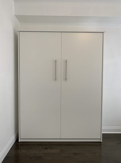Double Vertical White Murphy Bed