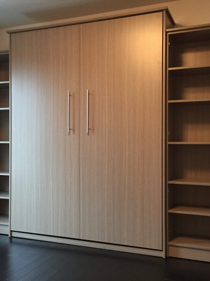 Queen Vertical Aria Murphy Bed with 2-SC-1 cabinets