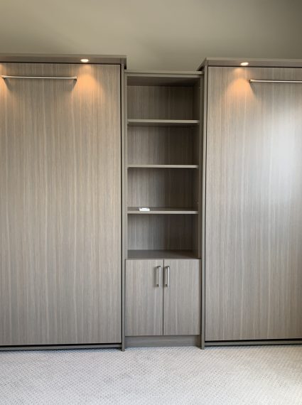 Single Vertical Aria Murphy Beds with SC2-R cabinet